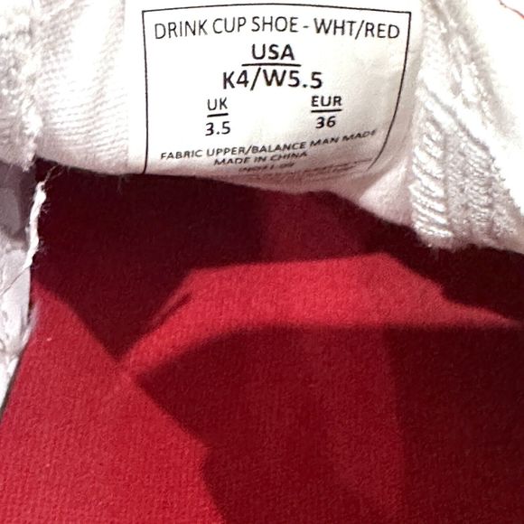 Vans In N Out Burger White/Red Slip on Sneakers Sz Kids 4, W5.5 Drink Cup Shoes - Picture 4 of 12